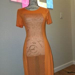 Bright 🍊 sheer long dress